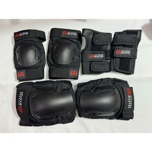 OUTDOOR MASTER Protective Gear Set — Black Knee, Elbow, & Wrist Pads